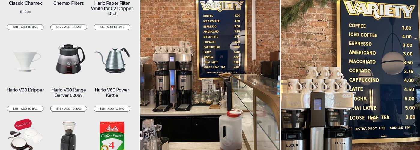 Variety Coffee Menu