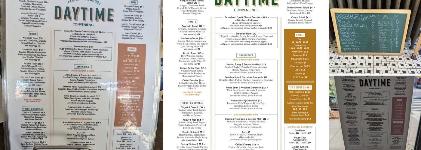 Daytime Menu