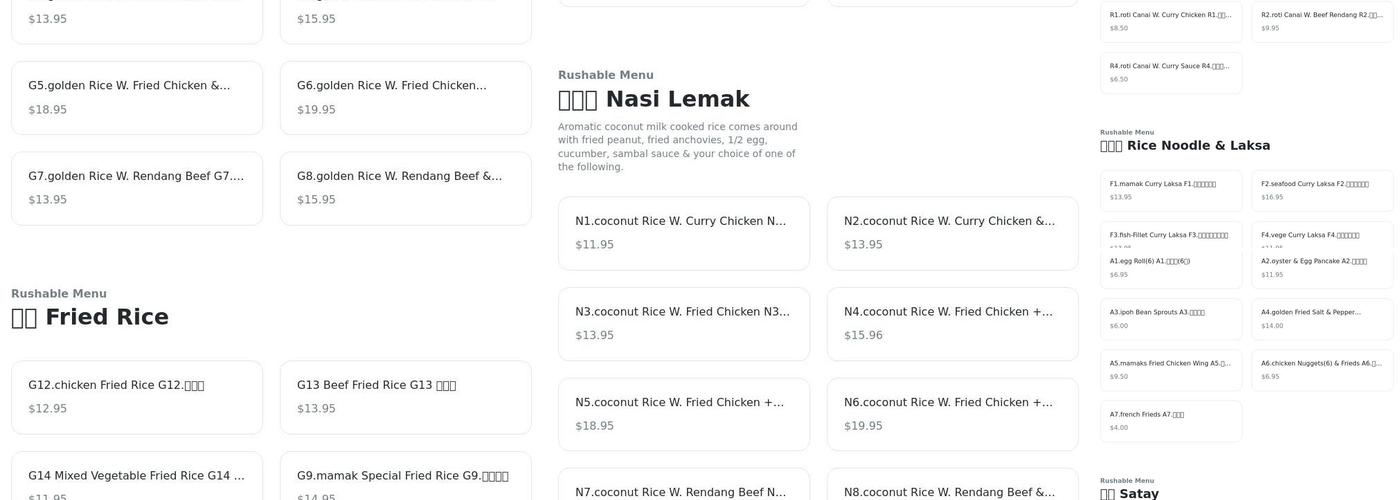 Mamak Menu