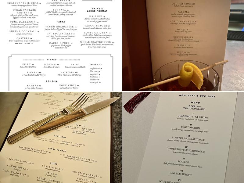 Tango Room Menu