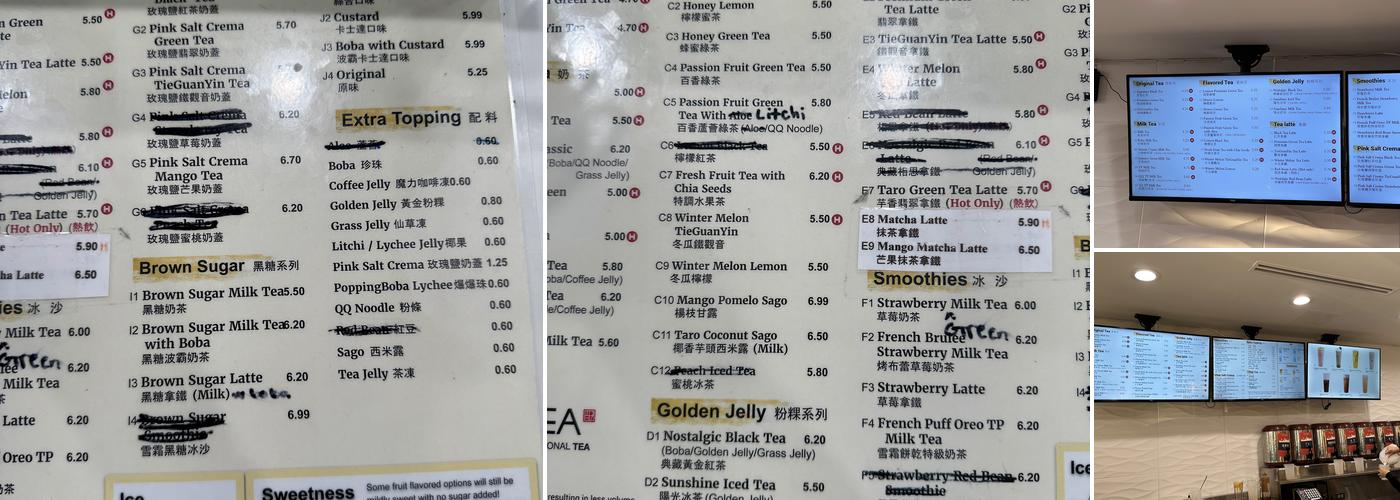 TP Tea Menu