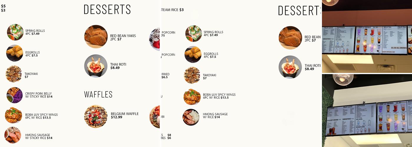 Boba Luv Menu