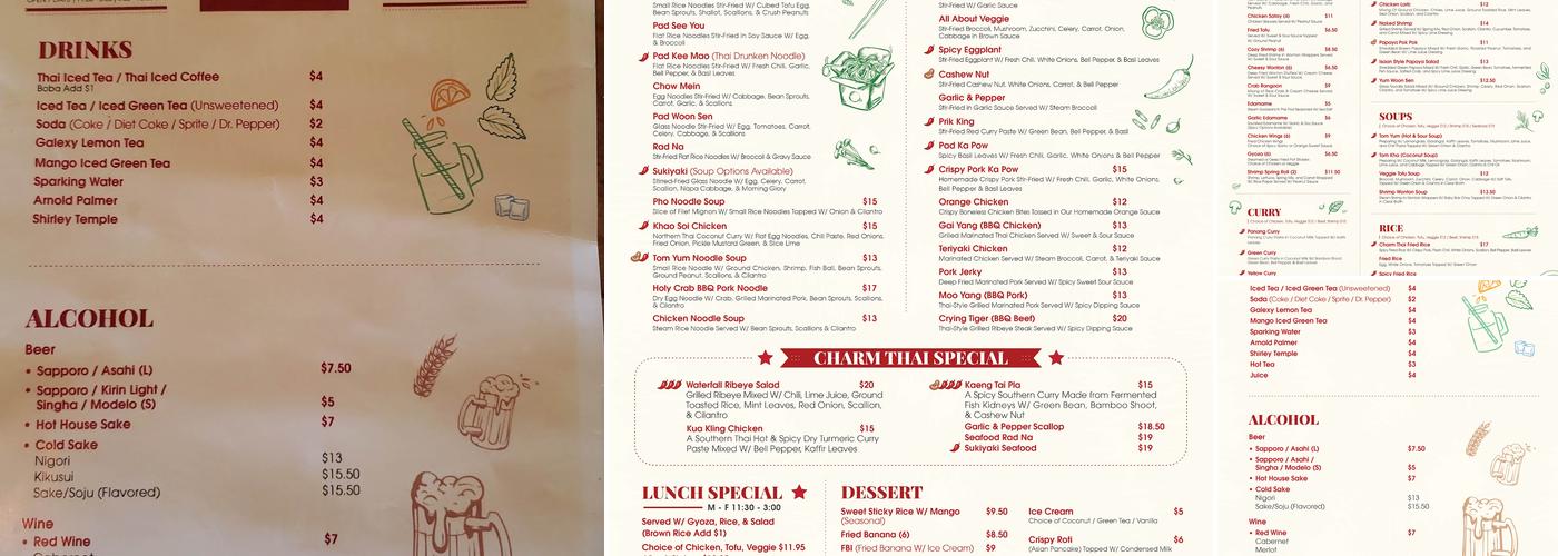 Charm Thai Kitchen Menu