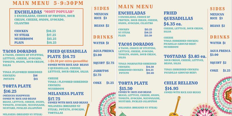 Adriana's Cocina Menu