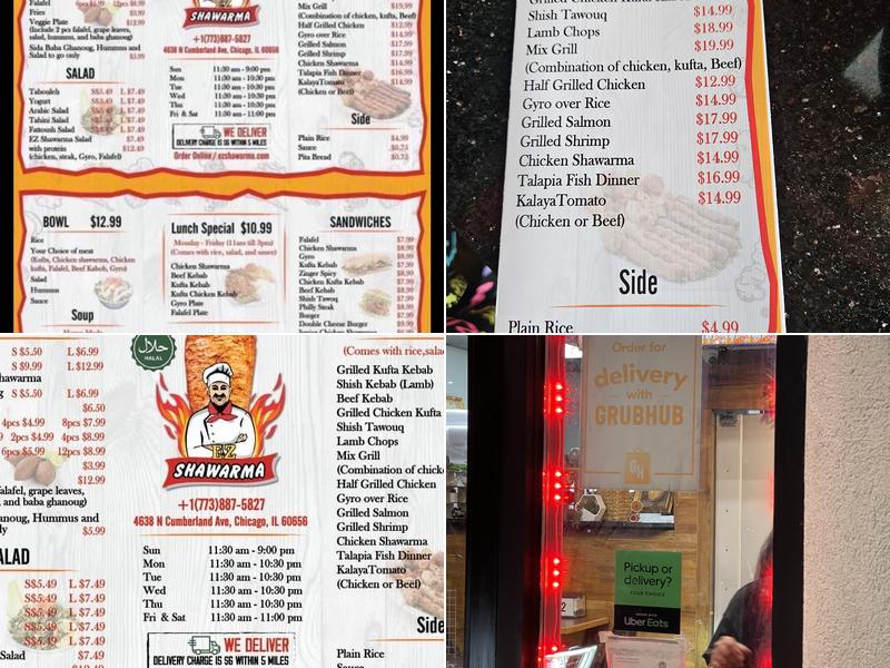 EZ Shawarma Menu
