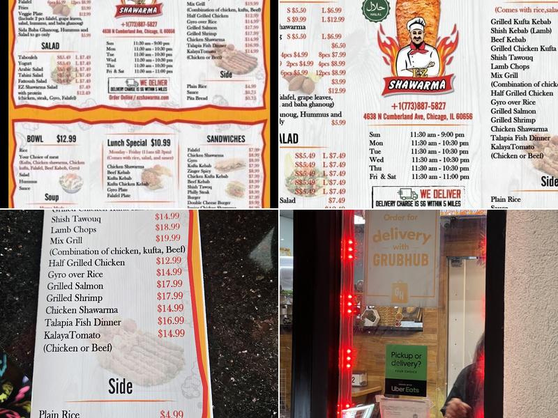EZ Shawarma Menu