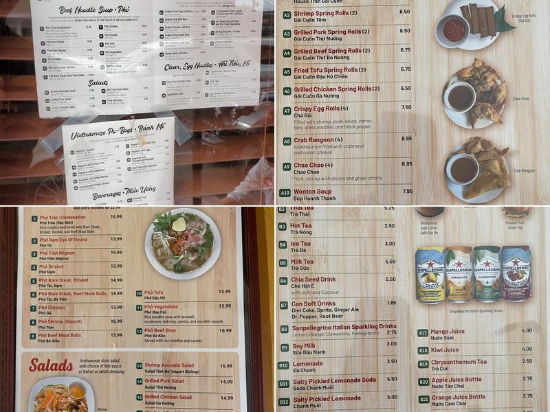 Pho Tran Menu
