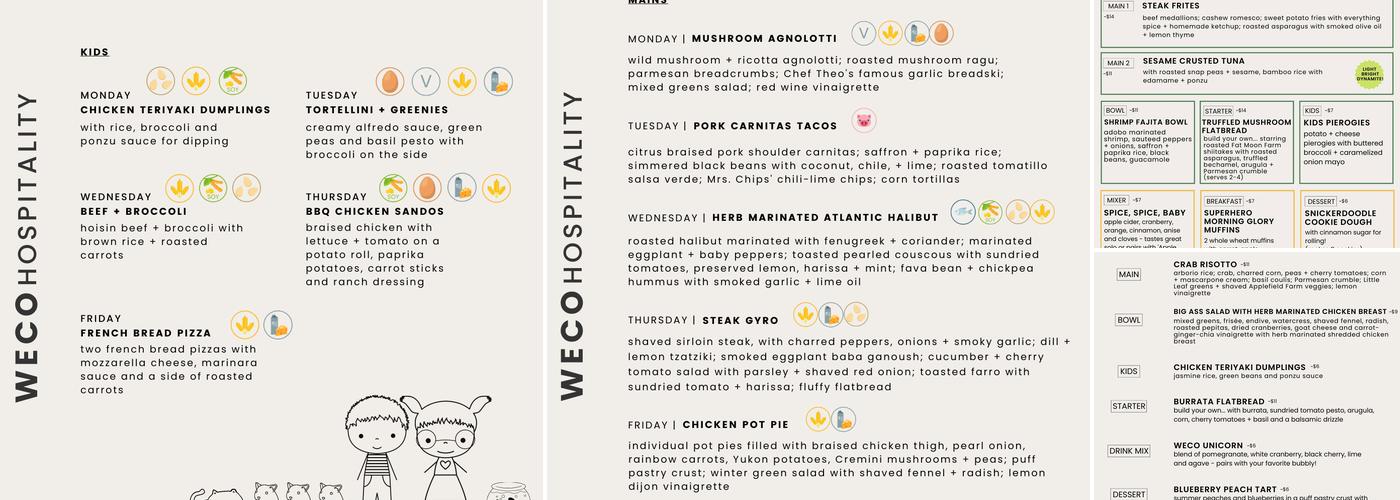WECO Menu