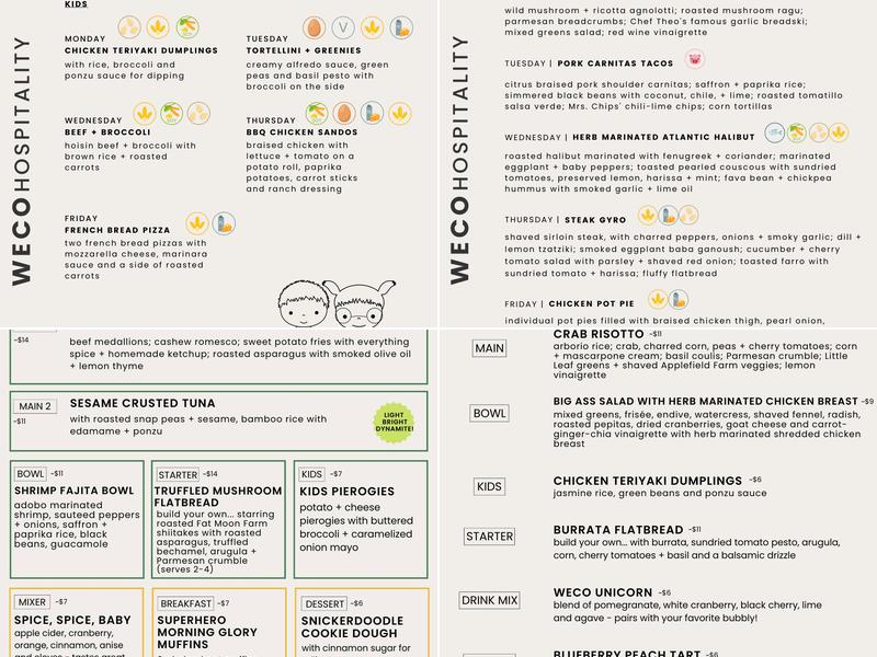 WECO Menu