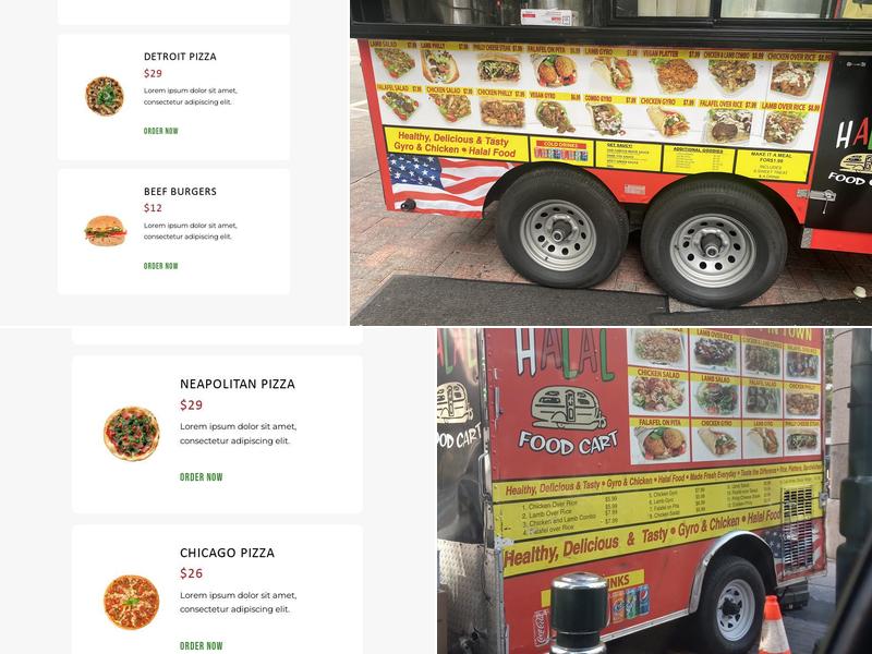 Halal Food Cart Menu