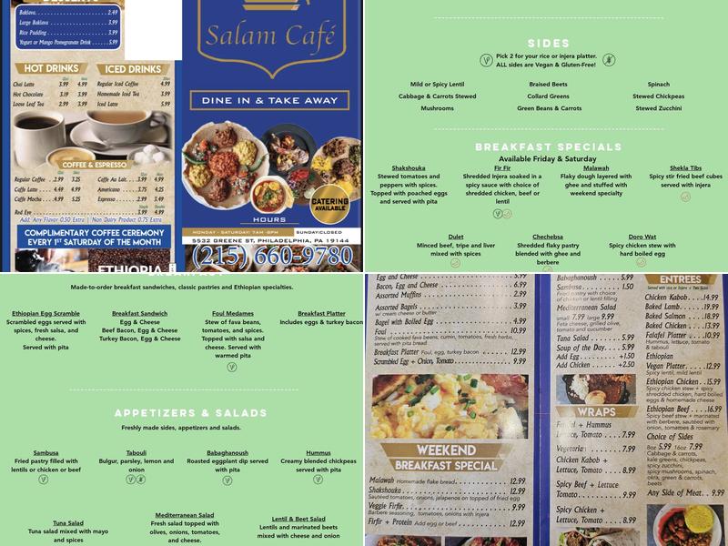 Salam Cafe Menu
