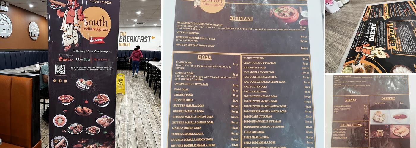 South Indian Xpress Menu