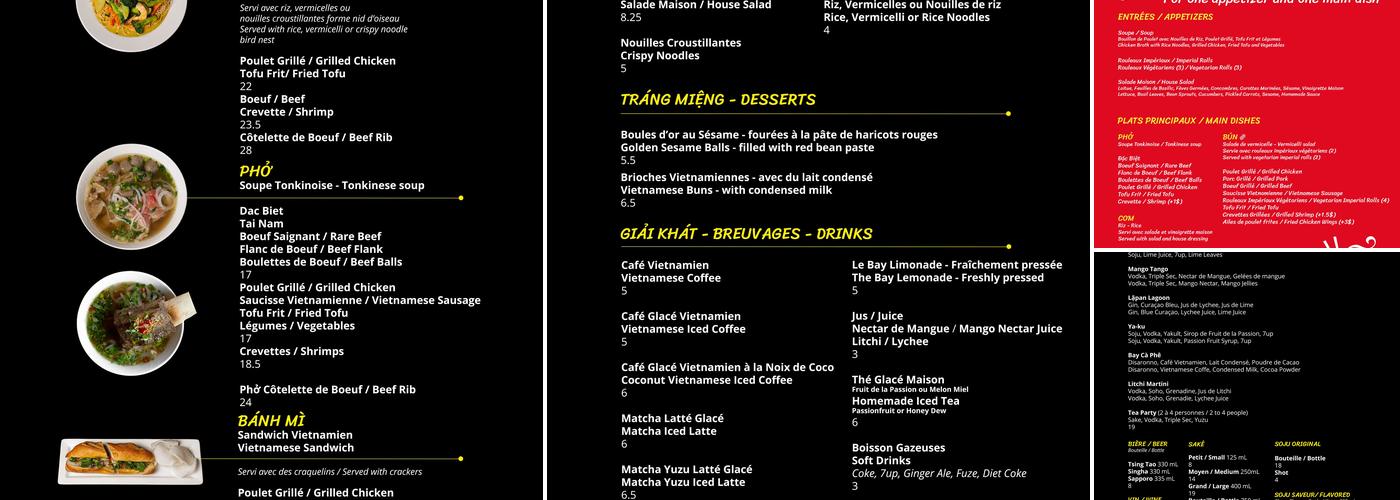 Le Bay Cà Phê Menu