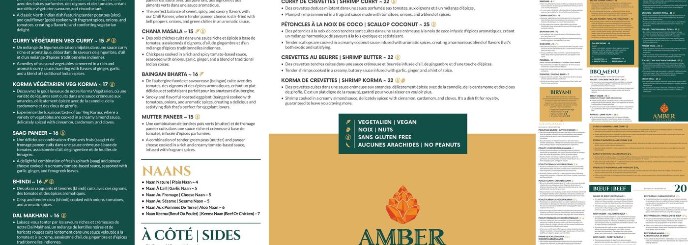 AMBER Menu