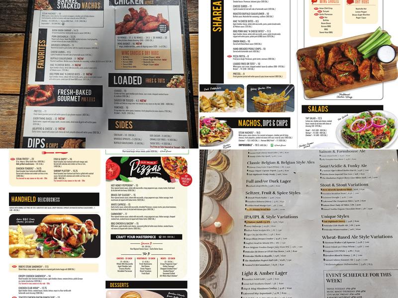 The Brass Tap - North Dallas Menu