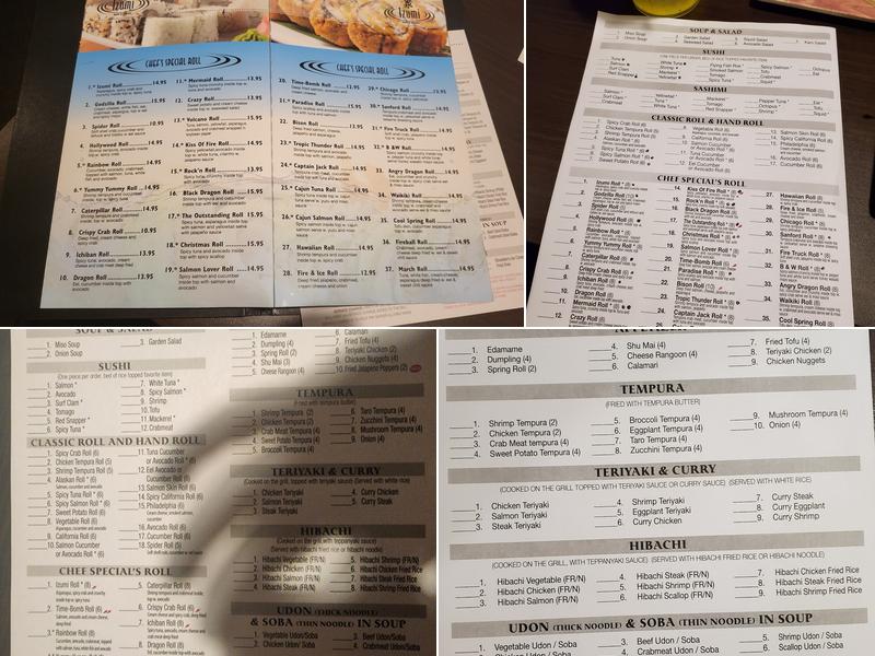 Izumi Sushi & Hibachi Menu