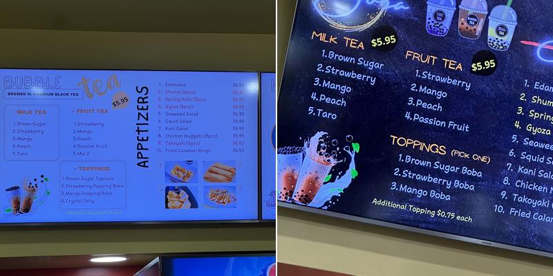 Ginza Japanese Restaurant Menu