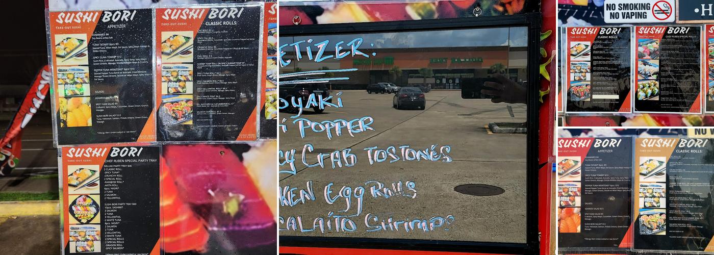 Sushi Bori LLC Menu