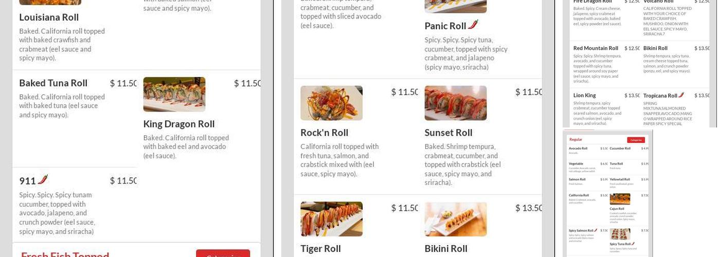 Sushi Box Menu