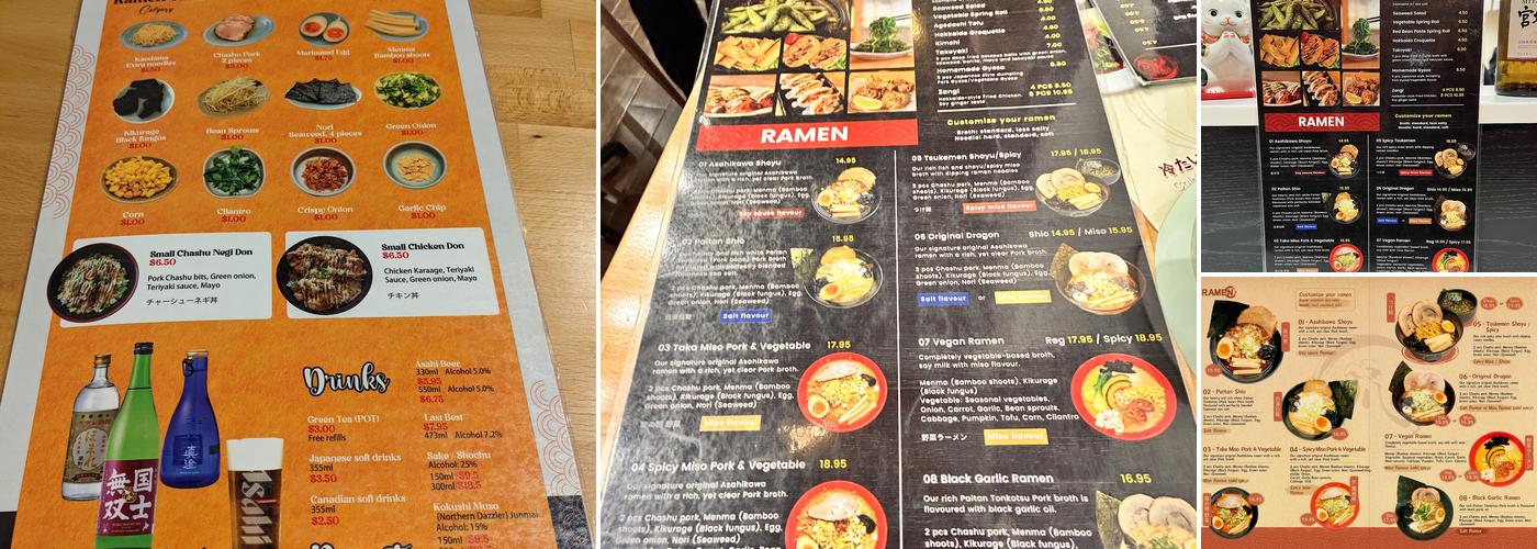Ramen Taka Calgary Menu