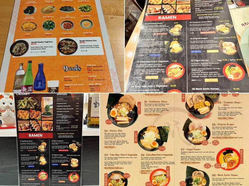 Ramen Taka Calgary Menu