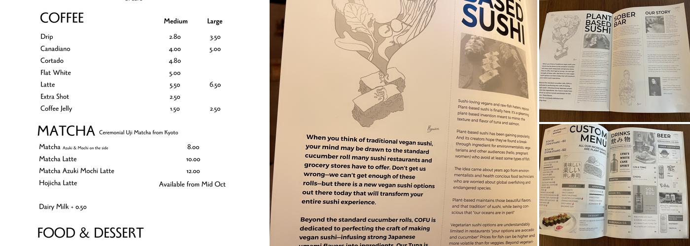 COFU Pressed Sushi Menu