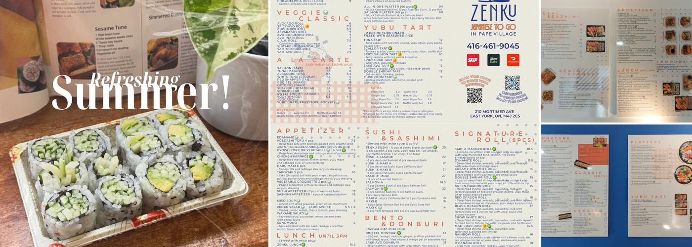 Zenku Japanese To Go Menu