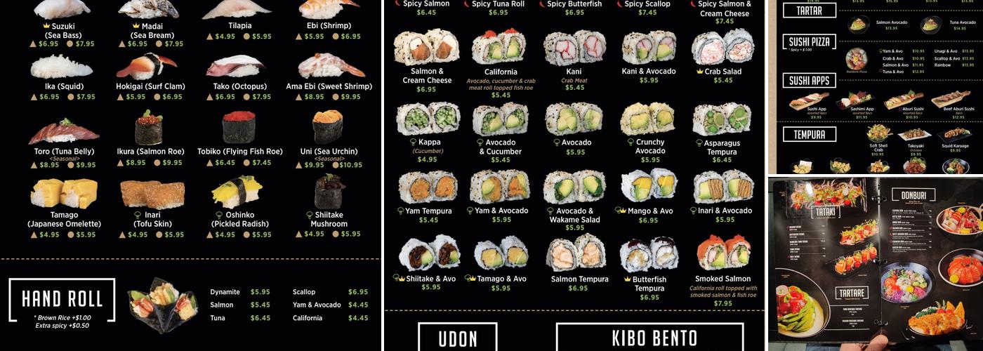KIBO Sushi House - Leslie Menu