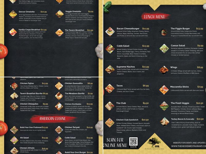 The Meadows Restaurant & Tavern Menu