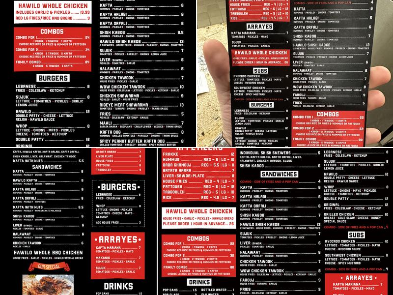 Hawilo Grill Menu