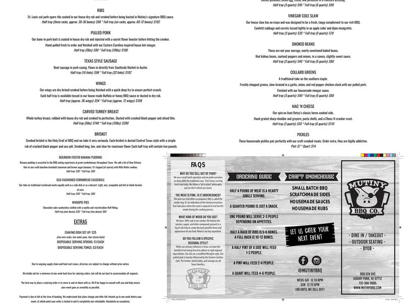 Mutiny BBQ Company Menu