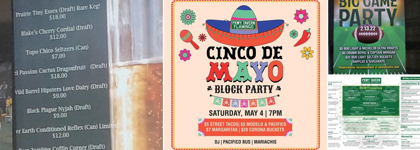 PKWY Tavern Decatur Menu