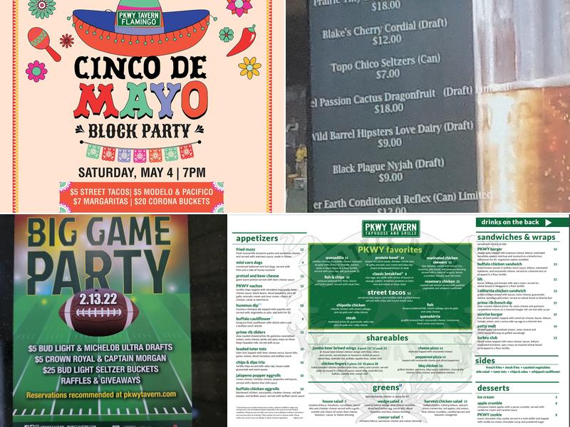 PKWY Tavern Decatur Menu