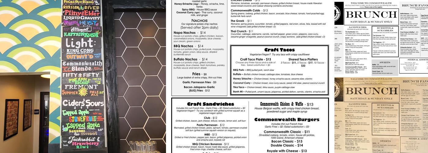 Commonwealth Turlock Menu
