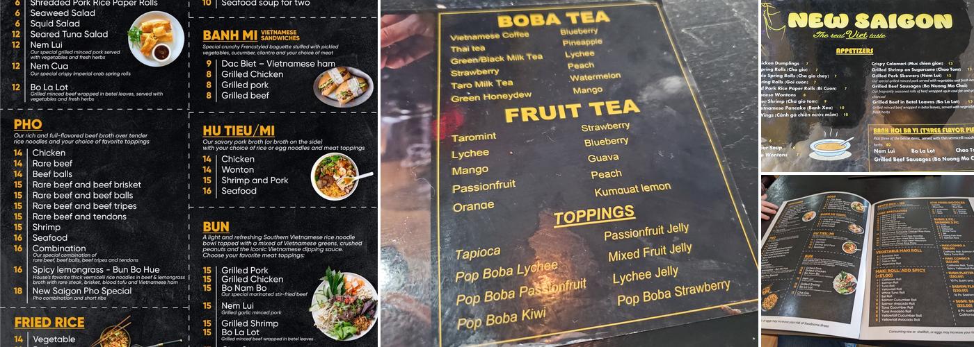 New Saigon Menu