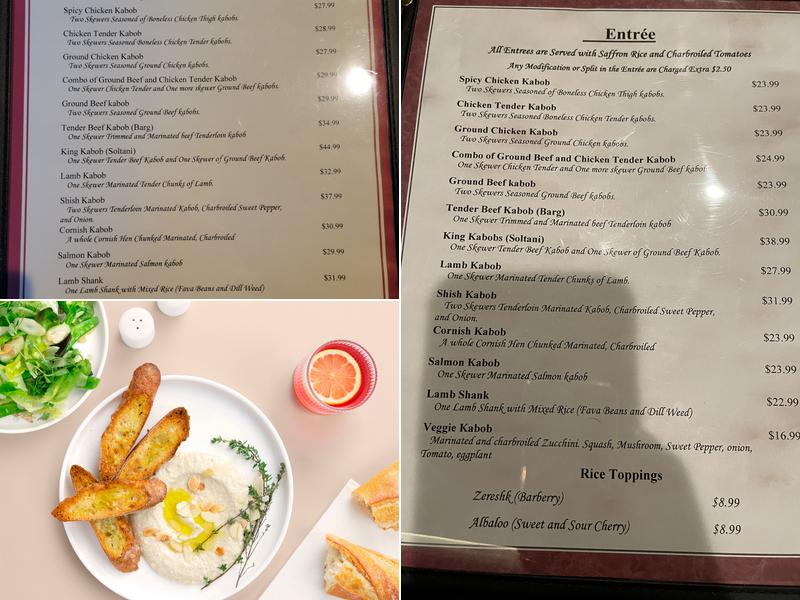 Aria Mediterranean Grill Menu