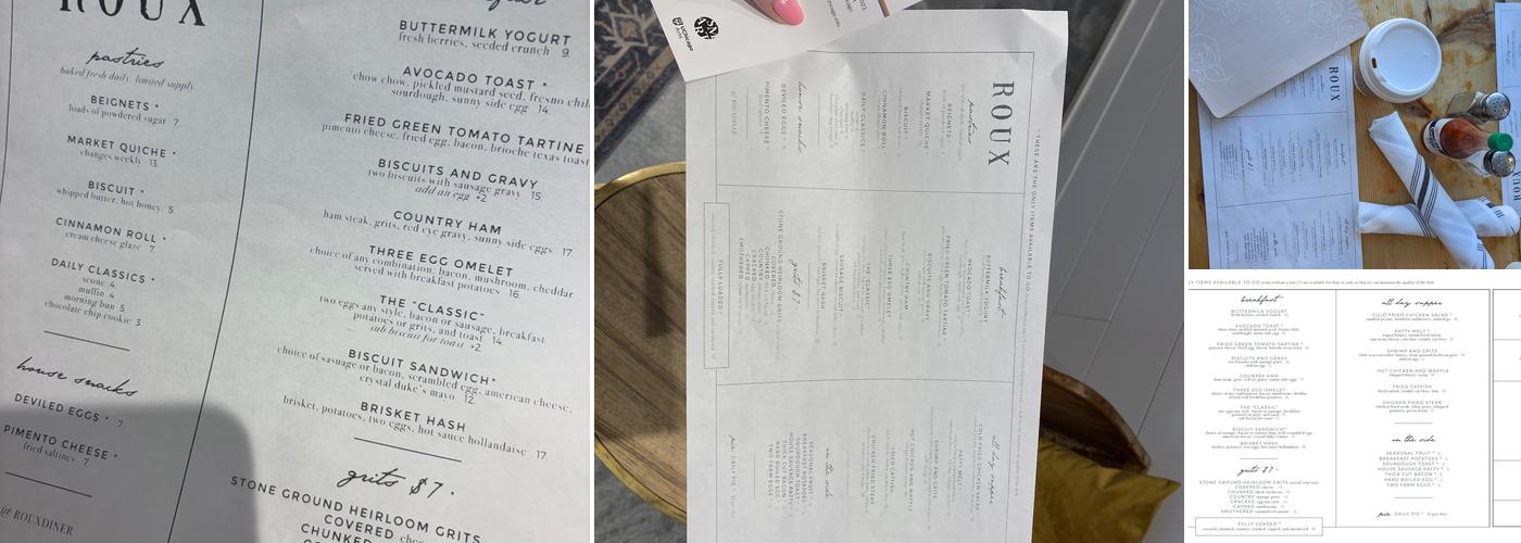 Roux Menu