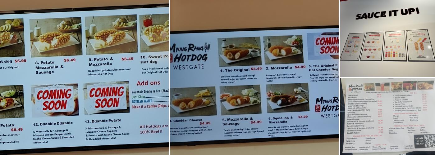 Myungrang Hotdog & Boba Drinks! Menu