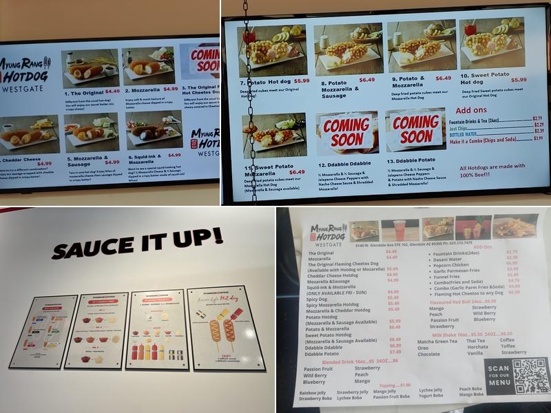 Myungrang Hotdog & Boba Drinks! Menu