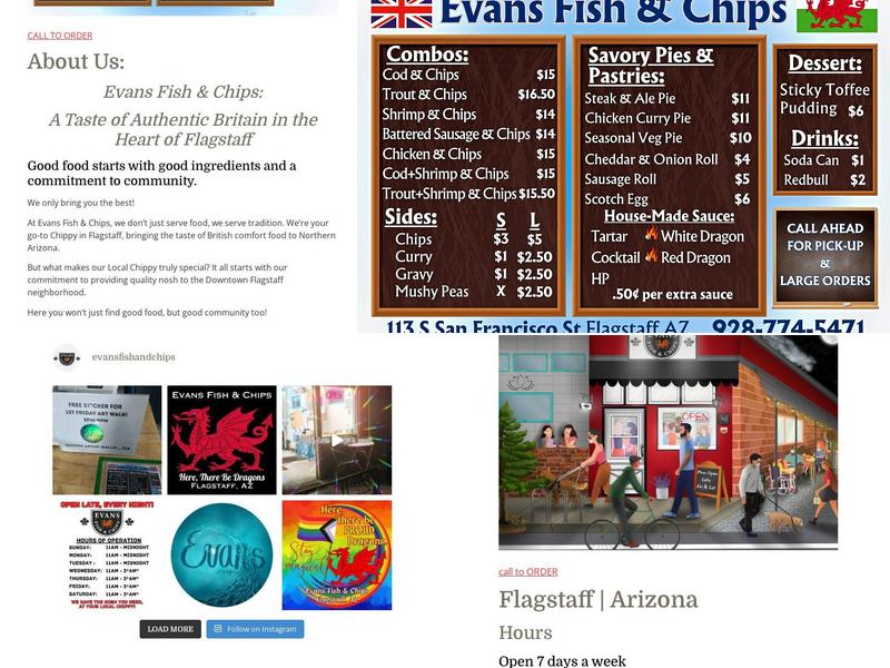 Evans Fish and Chips Menu