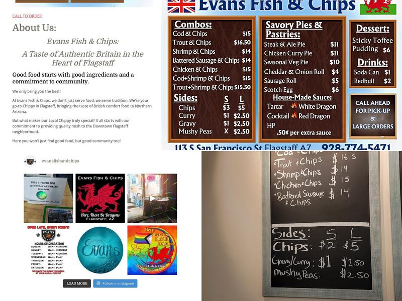 Evans Fish and Chips Menu