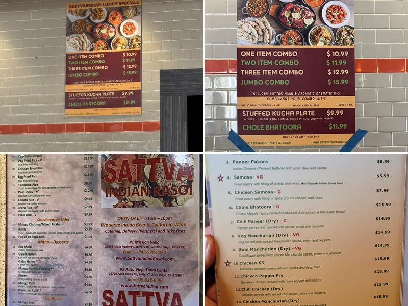 SATTVA INDIAN RASOI Menu