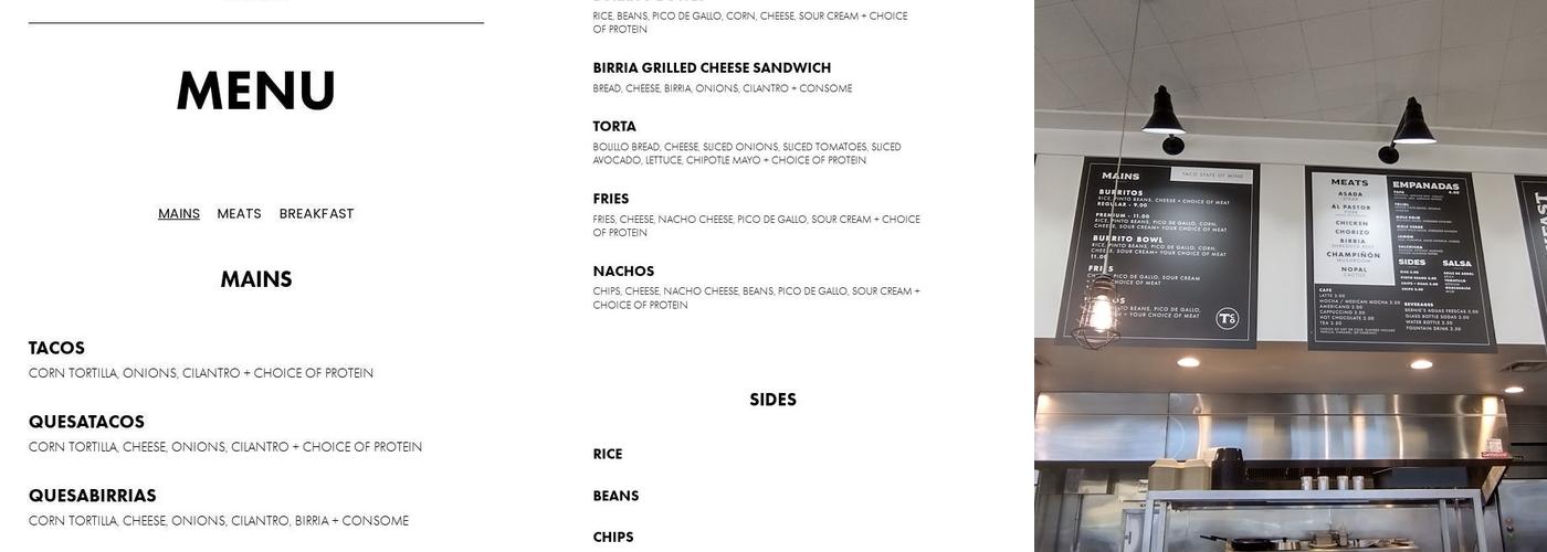 Taco & Co. Menu