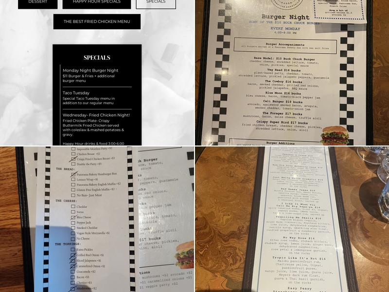 North Spirits & Tapas Menu
