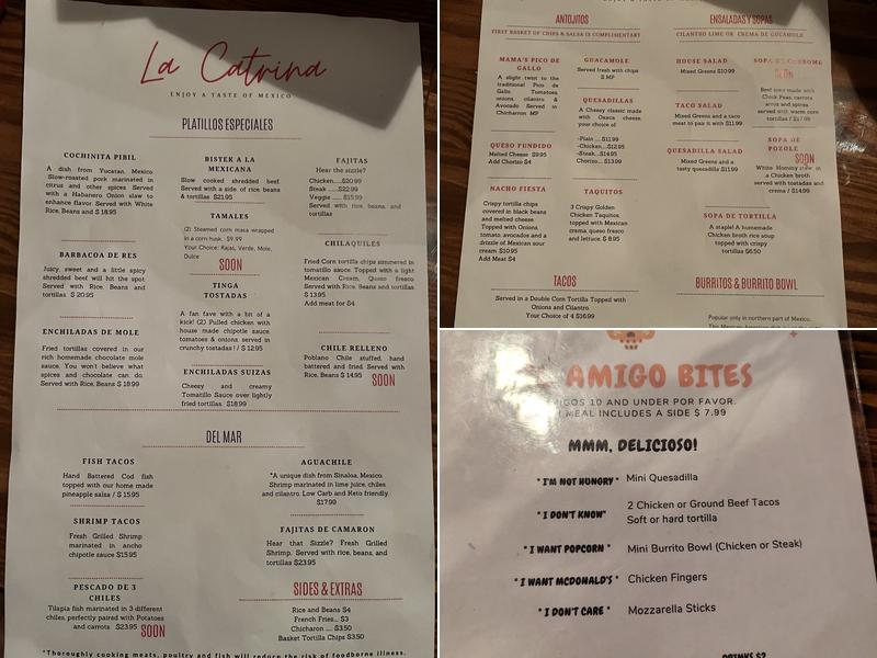 LA CATRINA Bar and Restaurant Menu