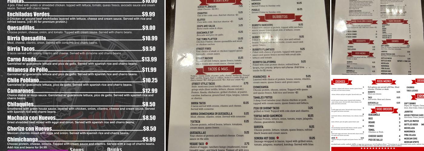 Taco Town Menu