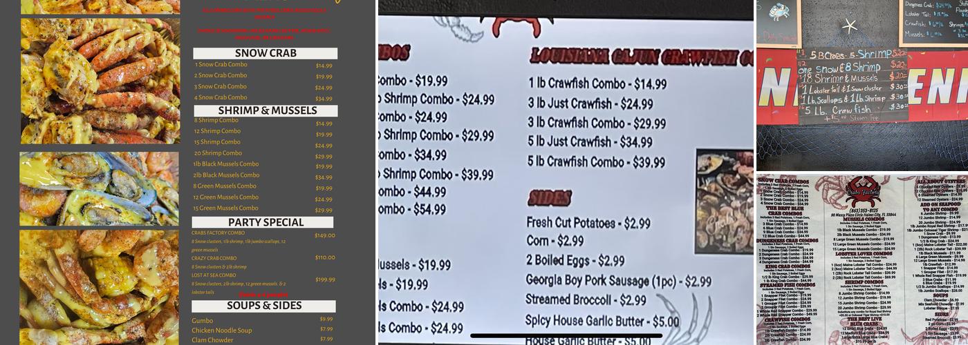 Crabs Factory Menu