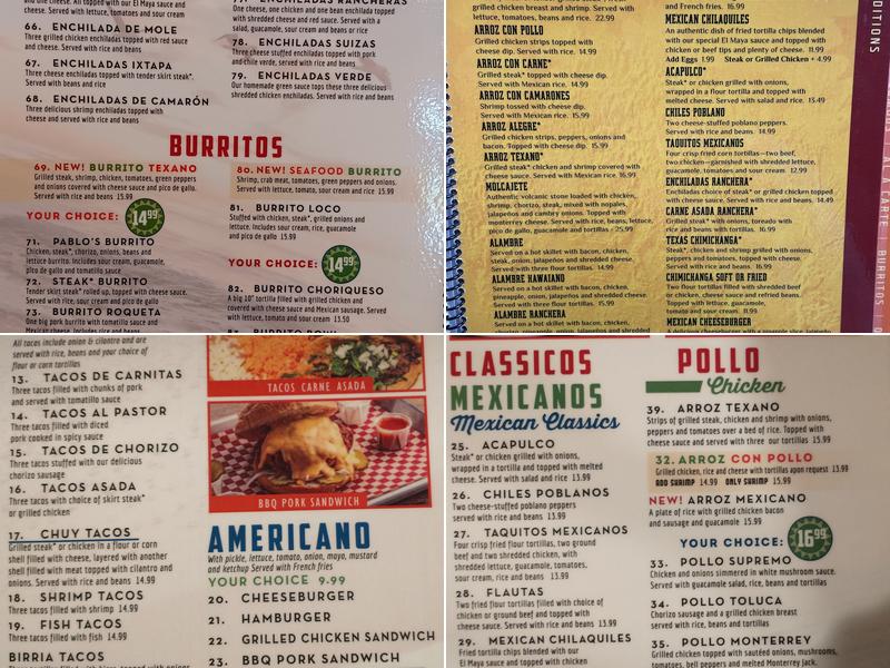 Ranchera Mexican Bar and Grill Menu
