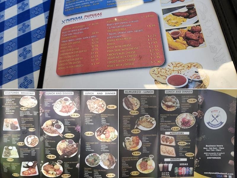 Wendy Pupuseria Menu