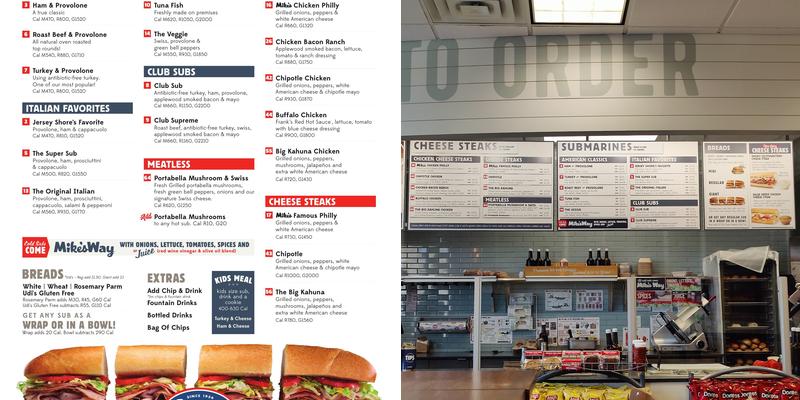Jersey Mike's Subs Menu